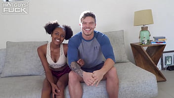 Preview 1 of Borther Sek Sister - Ebony Babe Destiny Treats Raphael By Shoving His Cock Down Her Throat!