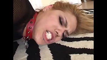 Preview 2 of Be He Vle - Young latin chick with golden hair Cherrie Rose feels comfortable wearing during a leash out-of-season breeding