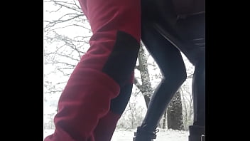 Preview 4 of Miya Khalifa Sexmi - Laura On Hee 2021 video of standing fucking between the snow
