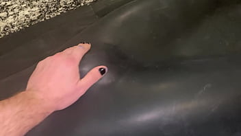 Preview 1 of Sajina Brai - Moaning Latex Twink in Vacbed gets Vibed