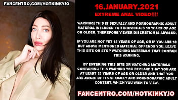 Preview 1 of Xnxx Big Bubs - Long dong balls deep in Hotkinkyjo anal hole,  belly bulge &amp_ prolapse