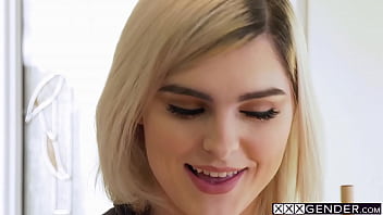 Preview 2 of Small Dog Licking Pussy - Two horny shemales Ella Hollywood sucking guys dick and enjoyed threesome sex