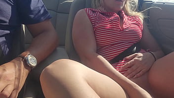 Preview 3 of Beke Kg Galls Sex Hd - Squirting Hot blonde dildo fucking herself in convertible on highway
