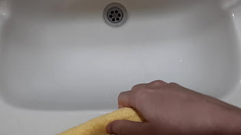Preview 1 of Uhdcntrwy - Such intense ORGAMS using a VAGINA TOY over his Sink