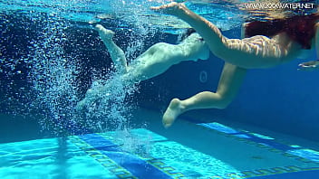 Preview 4 of Sunny Leone Xxx Video Bef - Sexy babes with big tits swim underwater in the pool