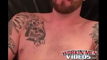 Preview 2 of Dad Baladdi Son Fuck Mom - Inked senior wears his sexy glasses and jerking off solo