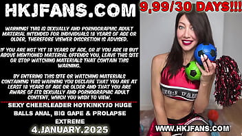 Preview 1 of Jururawat Tunjuk Tetek N Pepek - Sexy cheerleader Hotkinkyjo huge balls anal,  big gape &amp_ prolapse extreme