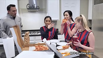 Preview 1 of Pashence Marie Nude - Coach gets lucky with slutty teammates after practice