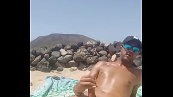 Preview 2 of Hd Download School - Jerking off at nude beach in Canarias