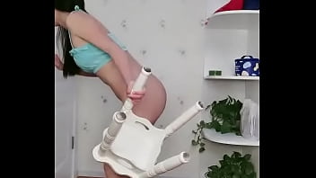 Preview 1 of Suti Sex - Chinese girl using chair legs as dildo