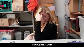 Preview 1 of Dovn Lod - Prevention Officer Cuffs and Fucks Blonde Shoplifter Teen