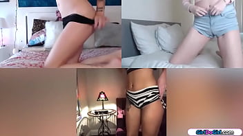 Preview 2 of Goal Porn - Three besties finger and toy on webcam
