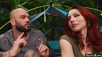 Preview 2 of Famili Fucks Sex - Trans Ariel Demure sucks and anal fucks cock in the jungle