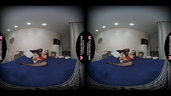 Preview 3 of Kya Hal - Solo redhead,  Eva Berger is using a glass dildo,  in VR