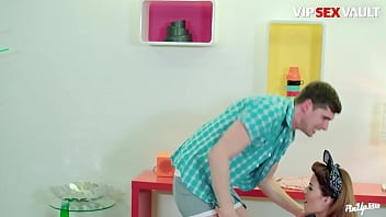 Preview 2 of Woodman Ganbang - PINUP SEX - #Samantha Joons #Kristof Cale - Sexy Czech Lady Takes It Hard On The Laundry Room