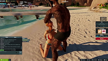 Preview 1 of Vey Kuzen Porno - 3dxchat | LoliVix | 34.3| Hablo con mis amantes mientras otro me folla en la playa