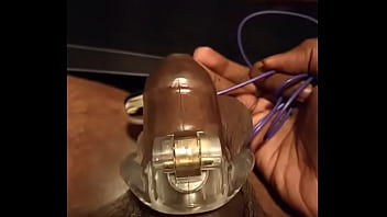 Preview 3 of Hardcore Xx Video - Cock vibes in cage with plug in ass