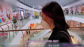Preview 4 of Big Boot Granny - Risky Blowjob in Fitting Room for Big Mac - Public Agent PickUp &amp_ Fuck Student in Mall / Kiss Cat