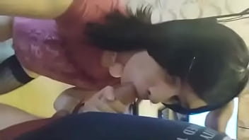 Preview 3 of Chudai Bidio - Russian femboy foxyqslut learns to suck cock