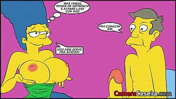 Preview 2 of 2 Men Girl - HQ dos Simpsoons - Fodendo Gostoso e o Corno Pegou no Flagra