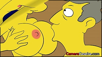 Preview 3 of 2 Men Girl - HQ dos Simpsoons - Fodendo Gostoso e o Corno Pegou no Flagra