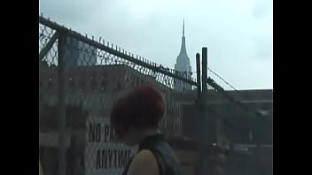 Preview 1 of Krgzistan Pornolari - Hot bitch with red hair attaches a brunette to the fence and punished her with clothespins