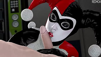 Preview 2 of Anita Lina B Anal Dp - Harley quinn blowjob and a kiss on ur dick