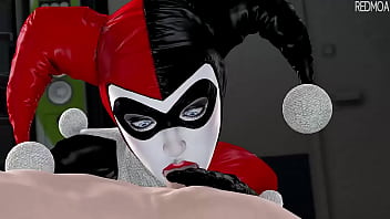 Preview 3 of Anita Lina B Anal Dp - Harley quinn blowjob and a kiss on ur dick