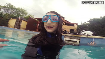 Preview 2 of Stepmom Gem - Hot underwater pool masturbation of Emi Serene