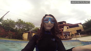 Preview 1 of Stepmom Gem - Hot underwater pool masturbation of Emi Serene