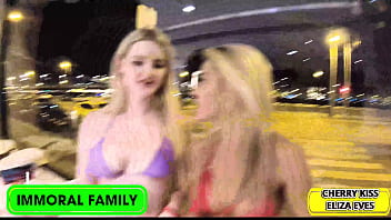 Preview 2 of Combo Gorl - Eliza Eves &amp_ Cherry Kiss&#039_ Stepbrothers&#039_ Taboo Booty Fuck Challenge!