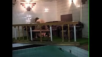 Preview 2 of French Scat Shit - small tits blonde fucked at pool