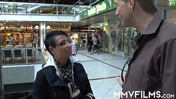 Preview 1 of Young Gay Man - Short haired milf in glasses fucking