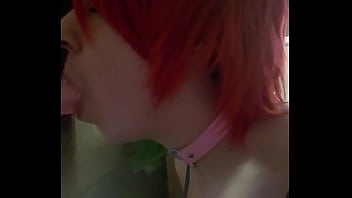 Preview 2 of Girls Solo Sex Videos Hd - Femboy sucking dildo good and loves it