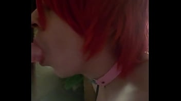 Preview 3 of Girls Solo Sex Videos Hd - Femboy sucking dildo good and loves it
