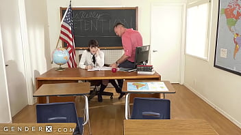 Preview 1 of Sukru - GenderX - Teacher Lena Moon Face &amp_ Ass Fucked After Class