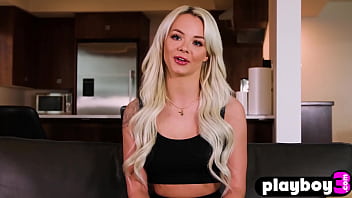Preview 1 of Khahar Az Posht - Petite blonde babe Elsa Jean enjoys masturbation after sweet striptease