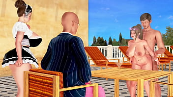 Preview 4 of Yt Rfzu - Max&#039_s Life Temporada 4 Cap 206 - follando a una MILF infiel en frente de su marido cornudo