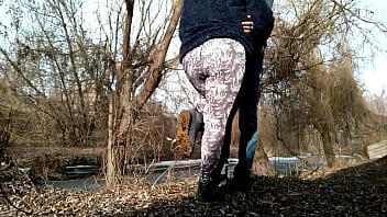Preview 1 of Dady Fuk Doughter In The Mount - My mother in law&#039_s hairy pussy on a frosty street