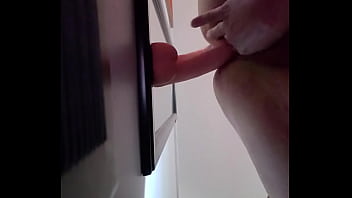 Preview 4 of Dayna Crempie Video - Horny chubby milf fucks dildo on mirror