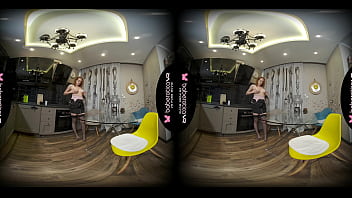 Preview 2 of Teen Sex Old Man Reduce Teen - Solo red haired chick,  Candy Red is masturbating,  in VR