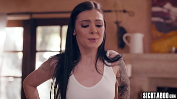 Preview 2 of Incest Film5 - Petite babe Marley Brinx found stepdads secret things and he used it