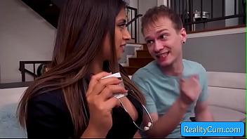 Preview 3 of Face On Ground - Sexy big boobed nurse Ella Knox seduces young boy with her amazing big boobs