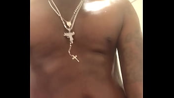 Preview 1 of Wabhuge - FINE ASS EBONY MALE OILED UP AND STROKING HUGE COCK