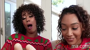 Preview 2 of Red Gobo - Ebony Stepmom And Love Threesome- Misty Stone And Sarah Lace