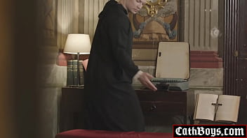 Preview 1 of Xbig Tits Milf - Priest Ruslan Angelo hardly control his desire and goes in having a hot fuck sesh with altar boy Bastian Karim