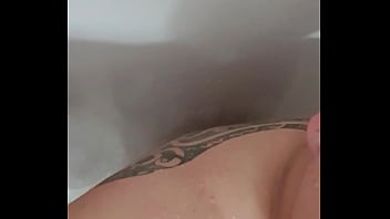 Preview 1 of Teny Smalls - YoungChub rides his purple dildo in the shower