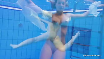 Preview 4 of W W W Badwap Move - Big tits brunette babe Zuzanna swimming in the pool