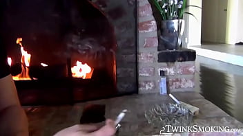 Preview 1 of Sunny Leone X Video 2017 - Sexy Austin smokes two at once before stroking his cock