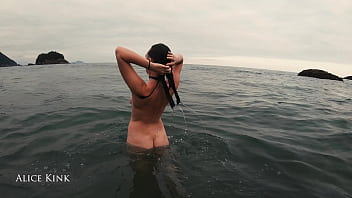 Preview 4 of Bb Xxi - Alice Kink taking her micro bikini off at the public beach - SP
